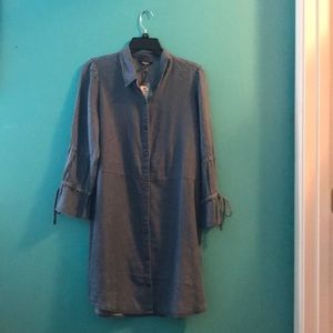 jean button down long sleeve dress.
